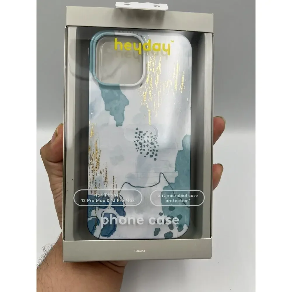 heyday antimicrobial Hard phone Case for iPhone 13 Pro - Teal, White, Gold
